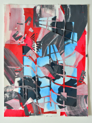 Acrylic,  cut Bockingford paper, 38 x 51 cm, 2021